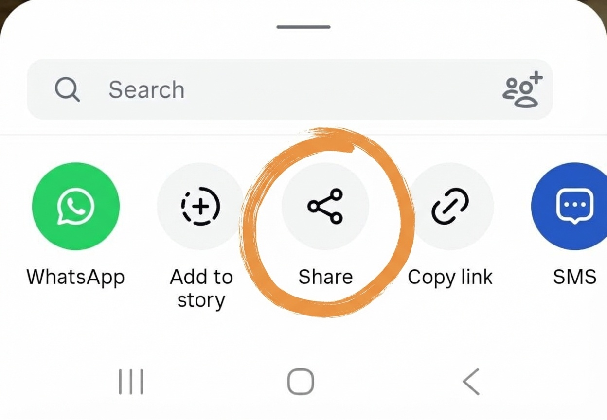 Instagram share menu