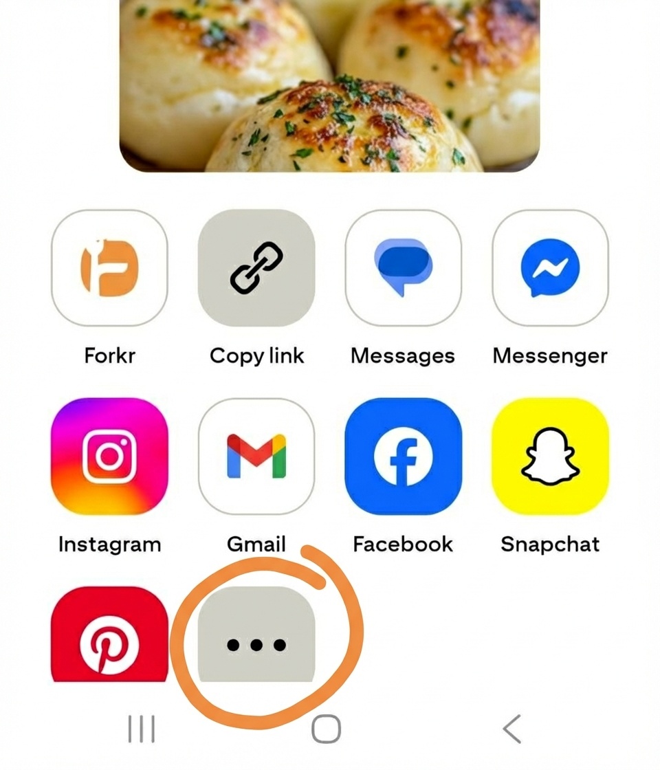 Pinterest Share to menu