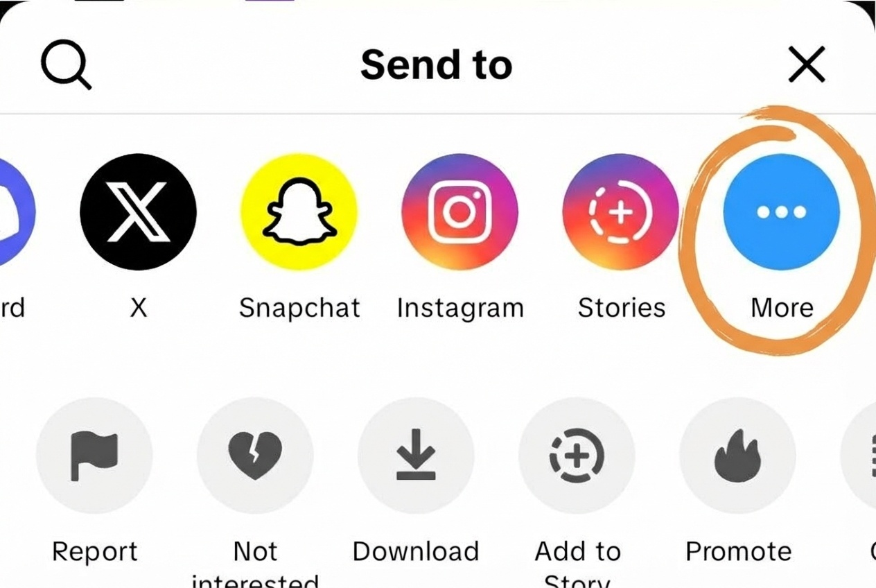 YouTube post with share button highlighted